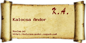 Kalocsa Andor névjegykártya