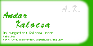 andor kalocsa business card